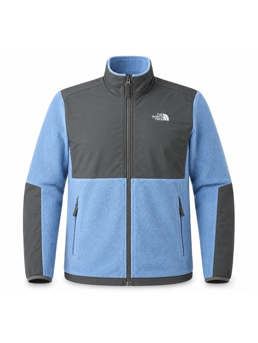 The North Face Girls Youth XL Blue Gray Polartec Denali Fleece Full Zip Jacket